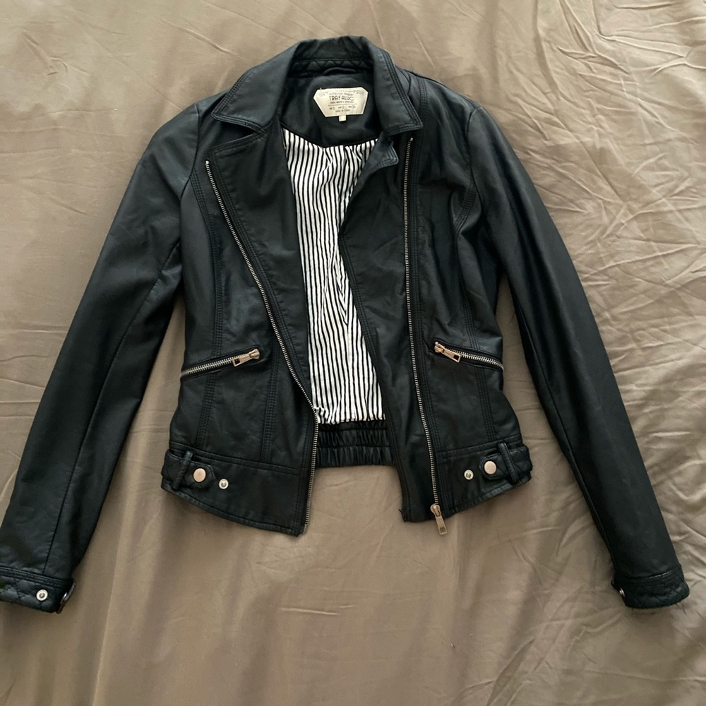 Faux Leather Jacket - Zara Size S